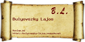 Bulyovszky Lajos névjegykártya